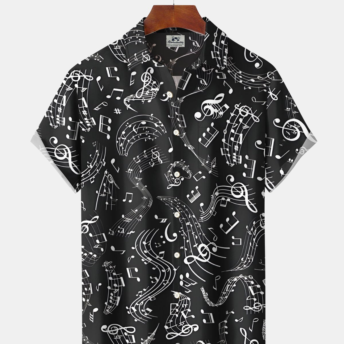 Alohadaddy® Vintage Art Musical Notes Sheet Music Men's Hawaiian Shirt
