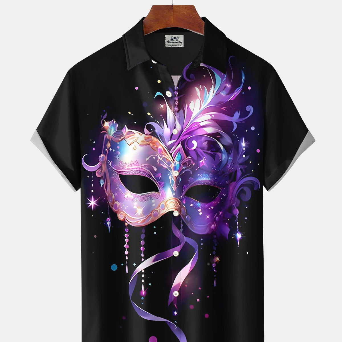 Alohadaddy® Carnival Holiday Retro Mask Opera Men's Shirt