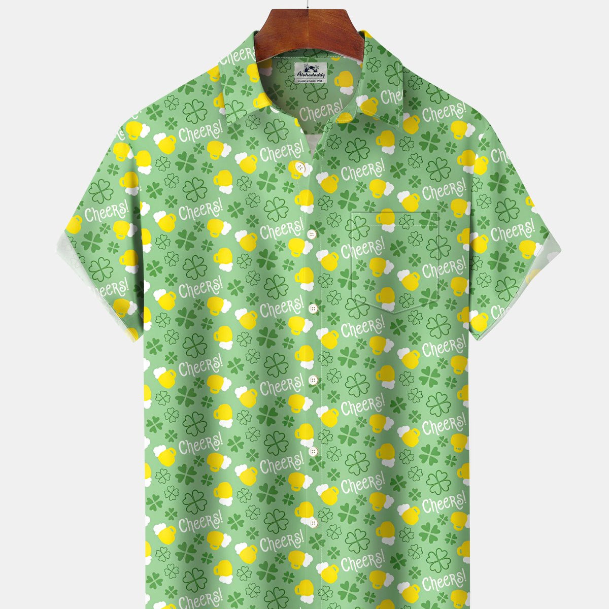 Alohadaddy® St. Patrick's Day Holiday Beer Clover Hawaiian Shirt