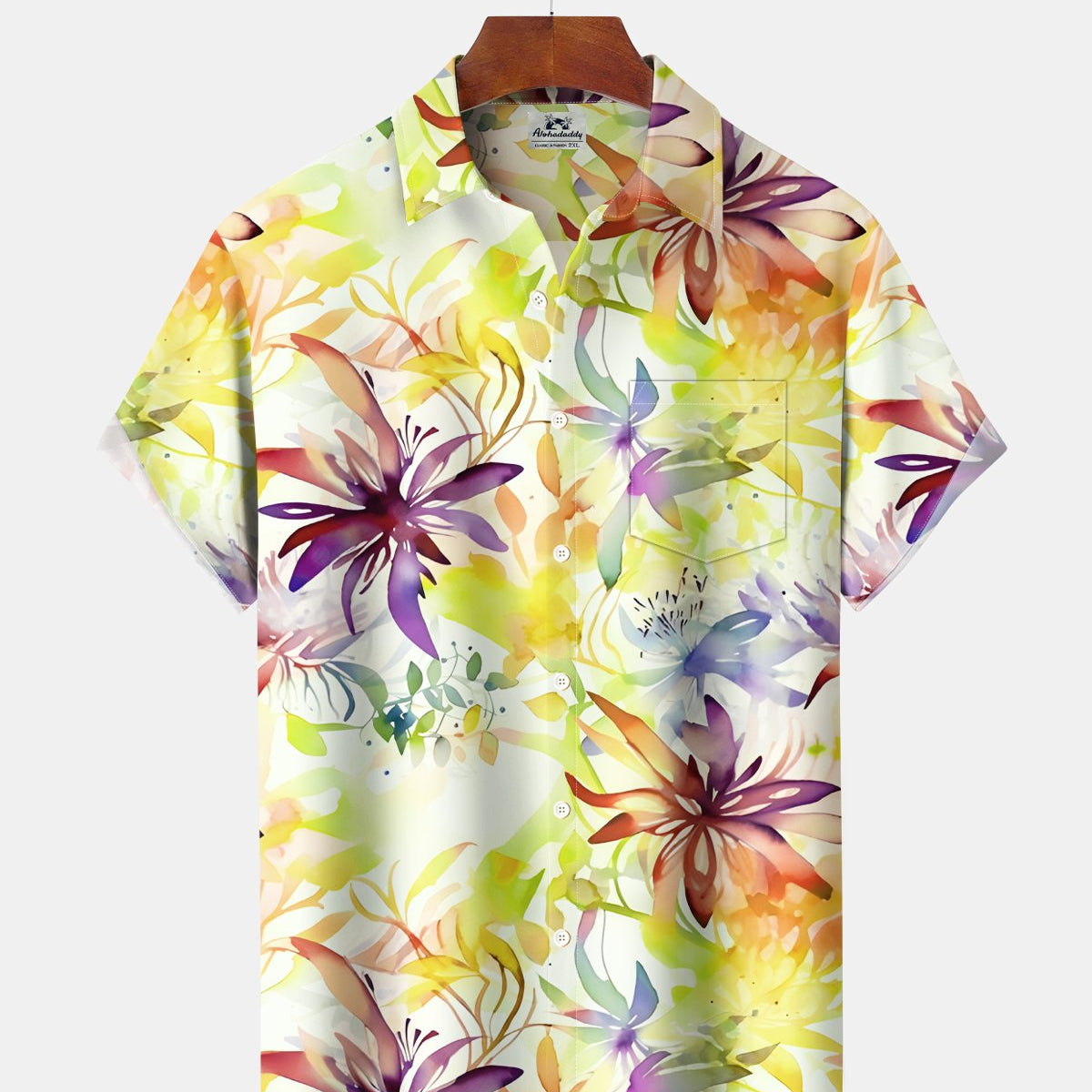 Alohadaddy® Hawaiian Floral Tropical Plant Leaf Gradient Color Vacation Shirt