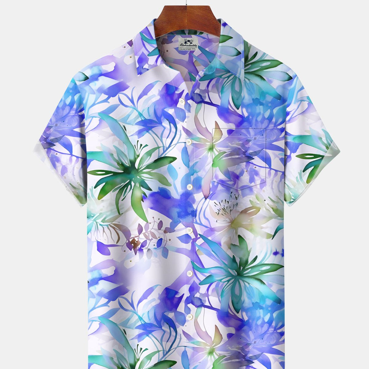 Alohadaddy® Hawaiian Floral Tropical Plant Leaf Gradient Color Vacation Shirt