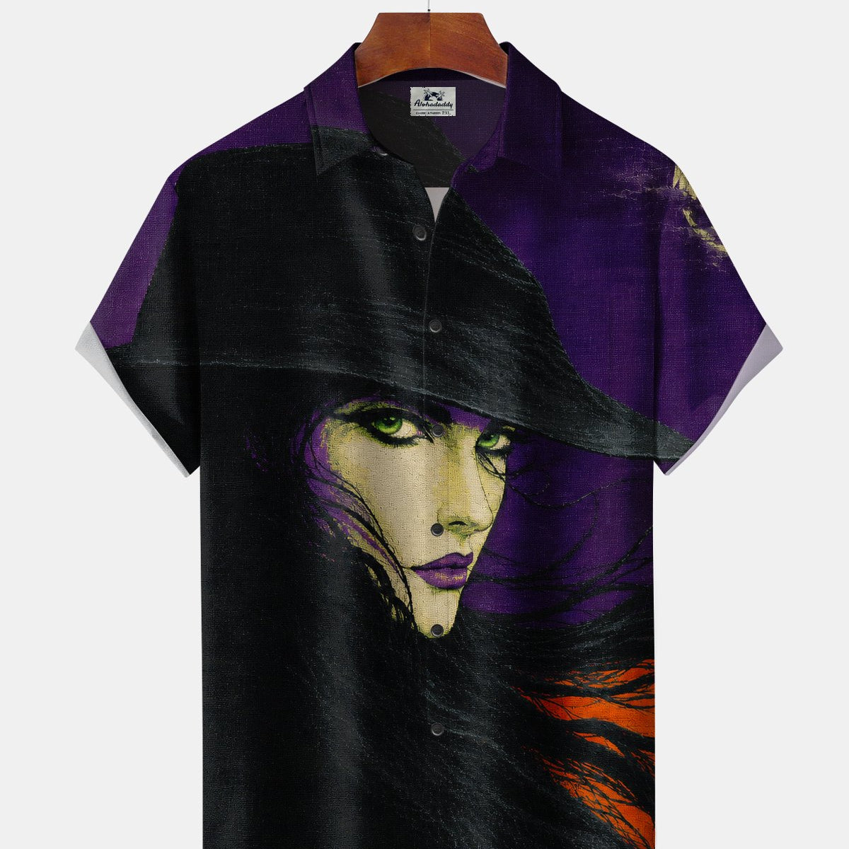 Alohadaddy® Men's Short-Sleeve Button-Down Shirt with Pocket Halloween Print