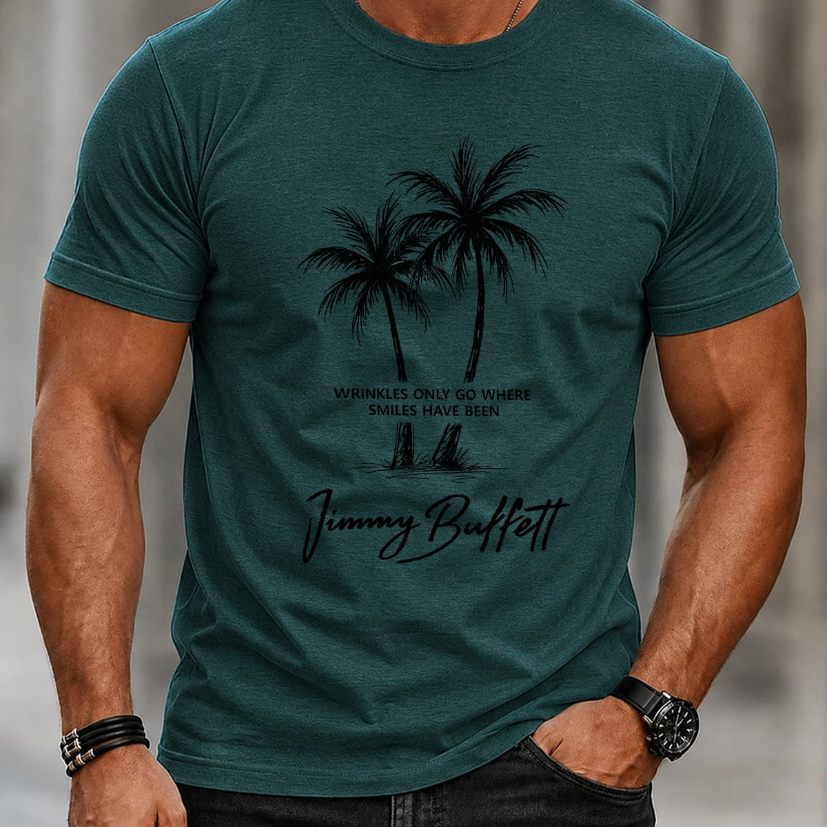Alohadaddy® Hawaiian Palm Tree Print Short-Sleeve T-Shirt