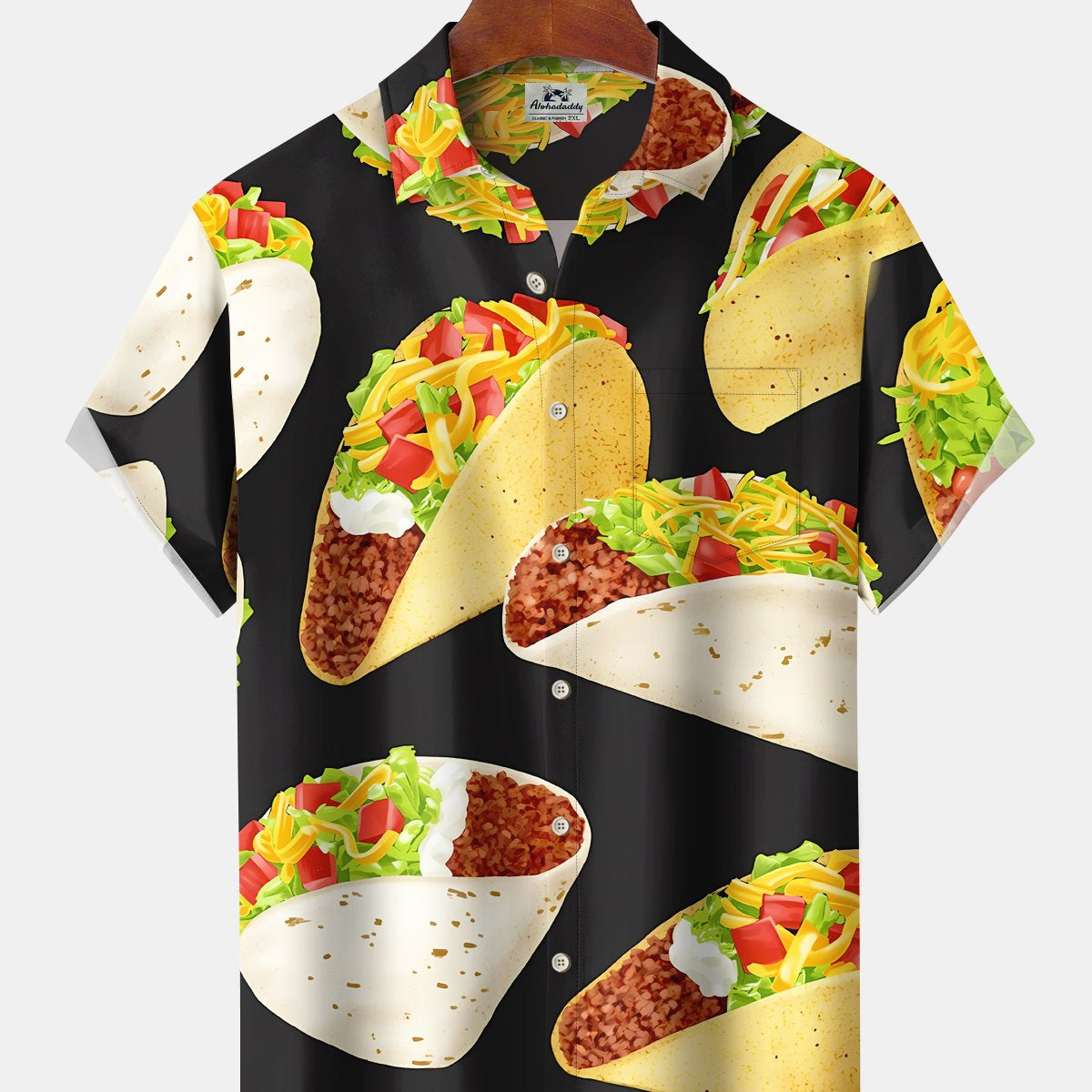 Men's Hawaiian Food Taco Short Sleeve Shirt
