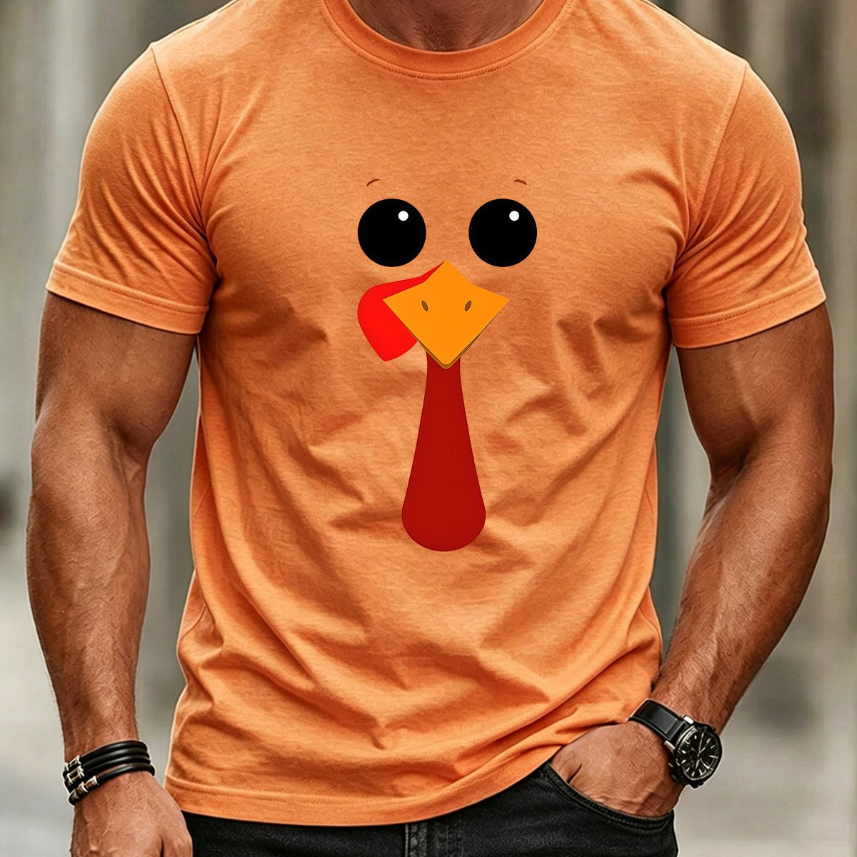 Alohadaddy® Holiday/Thanksgiving Graphic Crew-Neck Short-Sleeve T-Shirt
