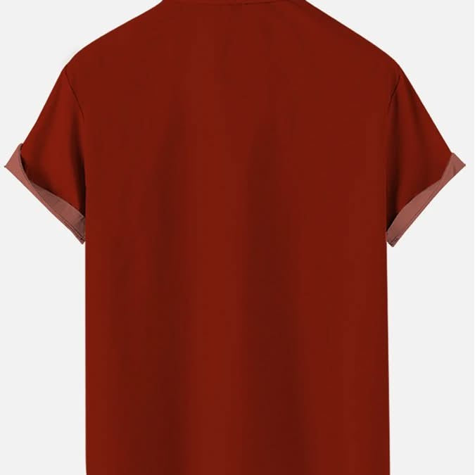 Men's Creative Christmas Stitching Striped Shirt With Pockets