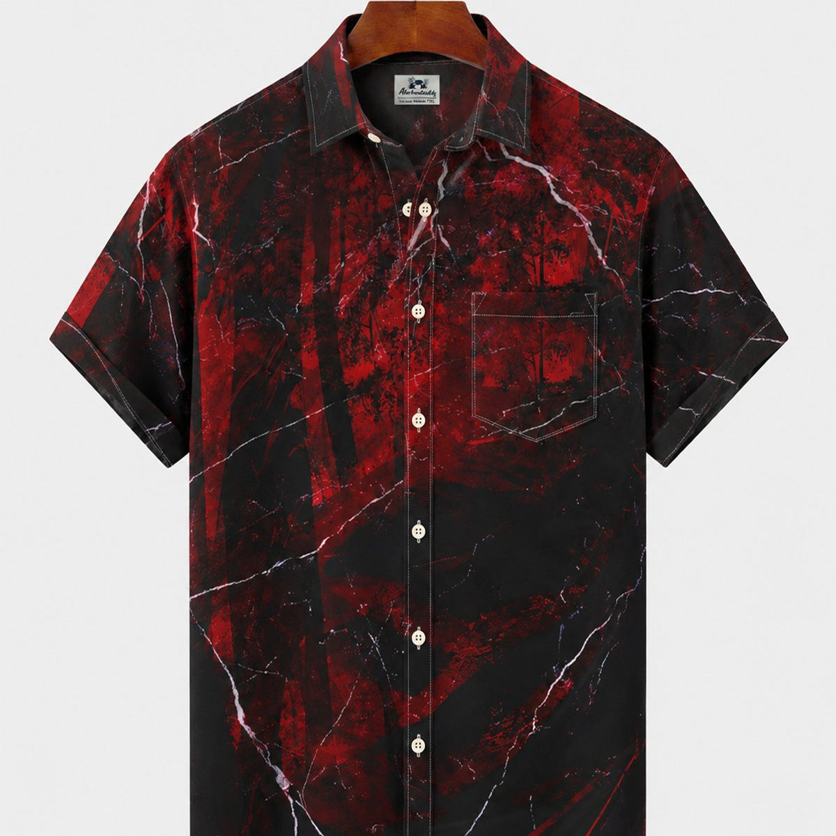 Alohadaddy® Men's Short-Sleeve Button-Down Shirt with Pocket Ombre Print