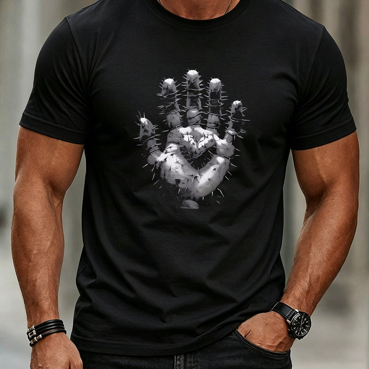 Alohadaddy® Men's Casual Rock-Style Streetwear Short-Sleeve T-Shirt