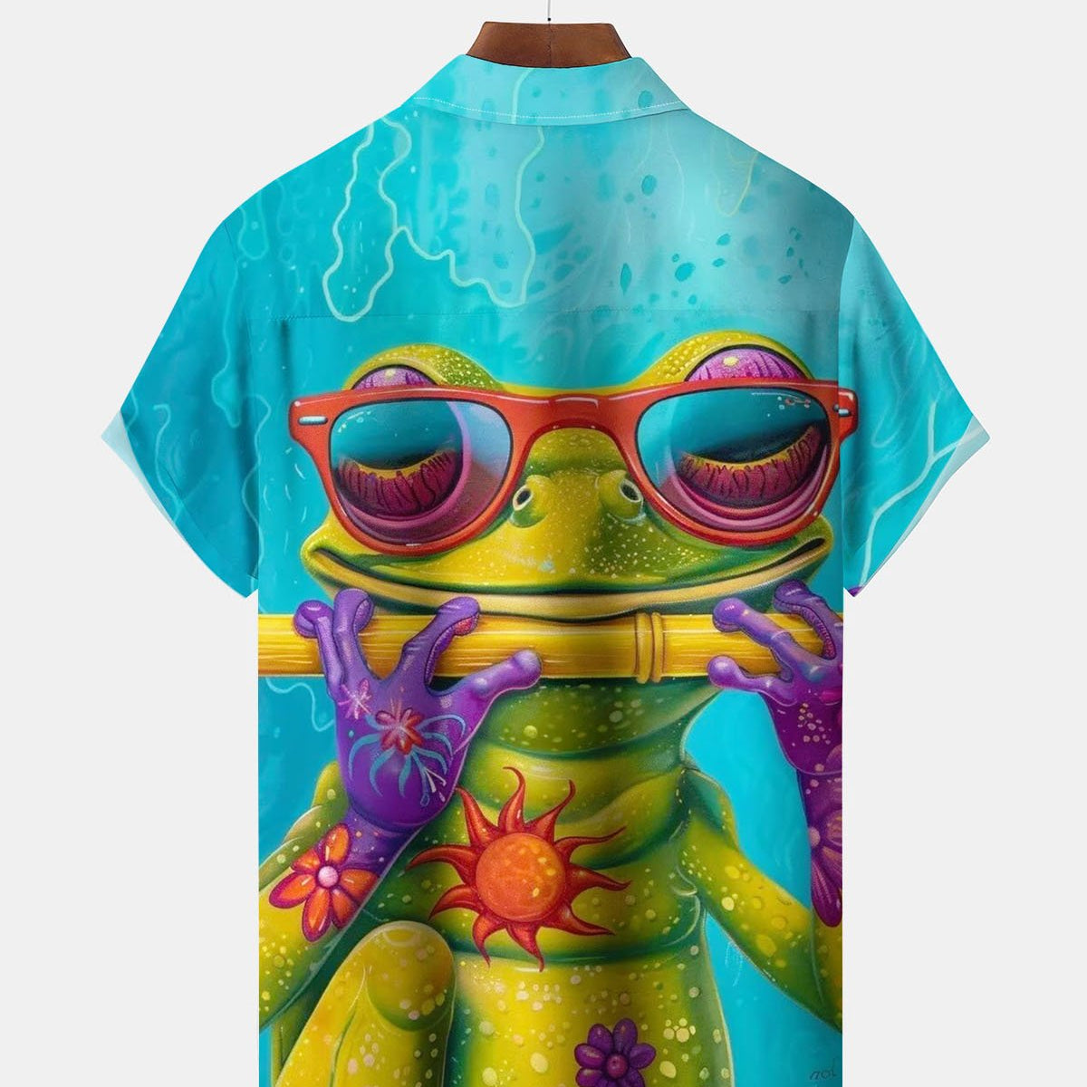 Alohadaddy® Animal Abstract Print Art Button Pocket Cardigan Men's Short Sleeve Shirt & Tall