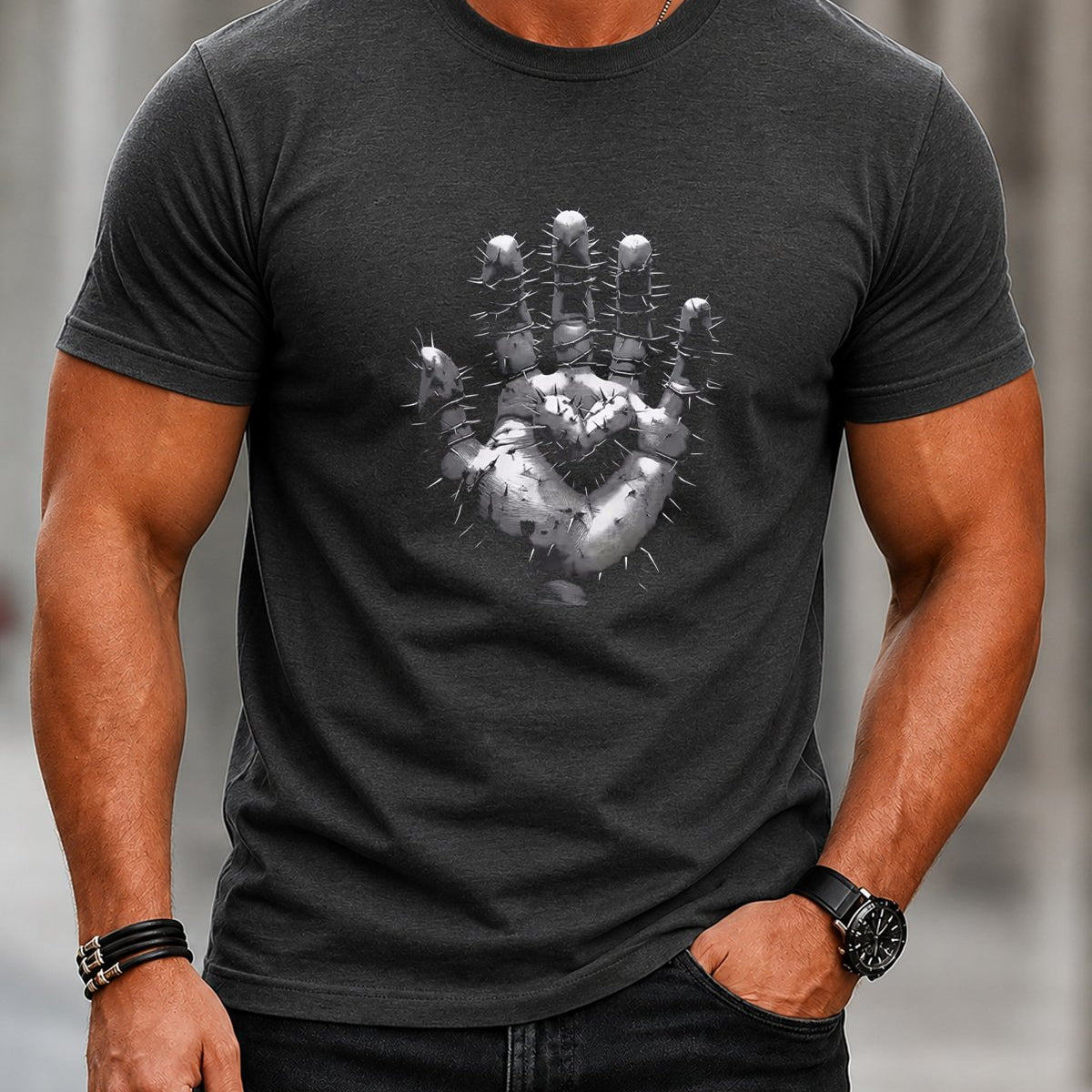Alohadaddy® Men's Casual Rock-Style Streetwear Short-Sleeve T-Shirt