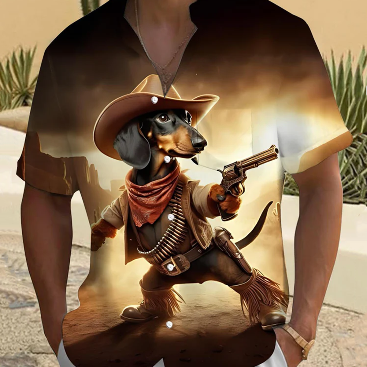 Alohadaddy® Casual Animal Print Art Button Pocket Cardigan Men's Short Sleeve Shirt & Tall