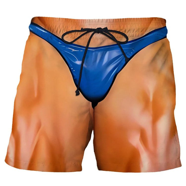 Alohadaddy Men's Visual Dislocation Print Beach Shorts