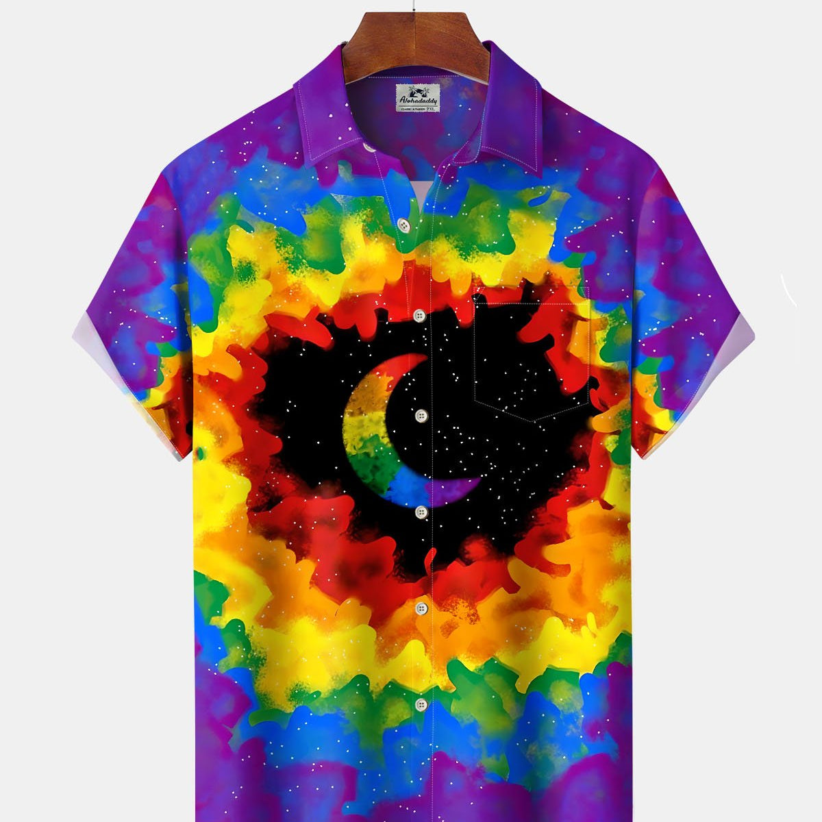 Alohadaddy® Casual Abstract Print Art Button Pocket Cardigan Men's Short Sleeve Shirt Big & Tall