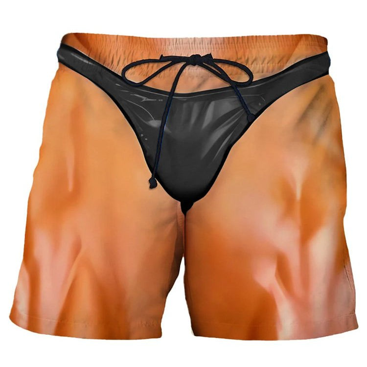 Alohadaddy Men's Visual Dislocation Print Beach Shorts