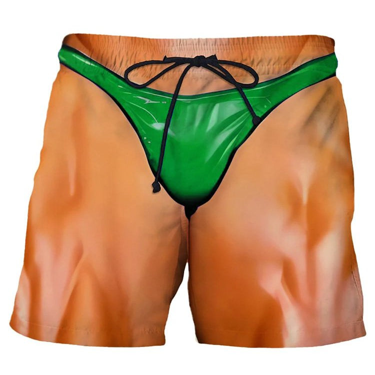 Alohadaddy Men's Visual Dislocation Print Beach Shorts