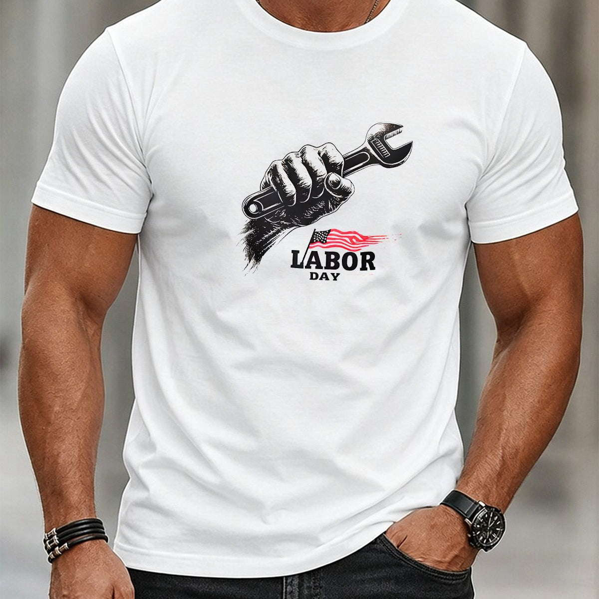 Alohadaddy® Holiday/Labor Day Graphic Crew Neck Short-Sleeve T-Shirt