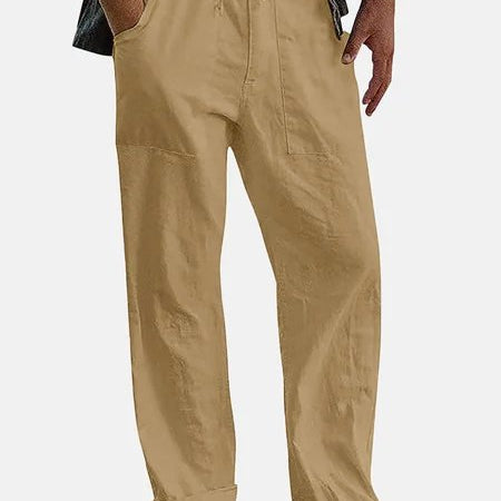 Men's Solid Linen Casual Series Pants