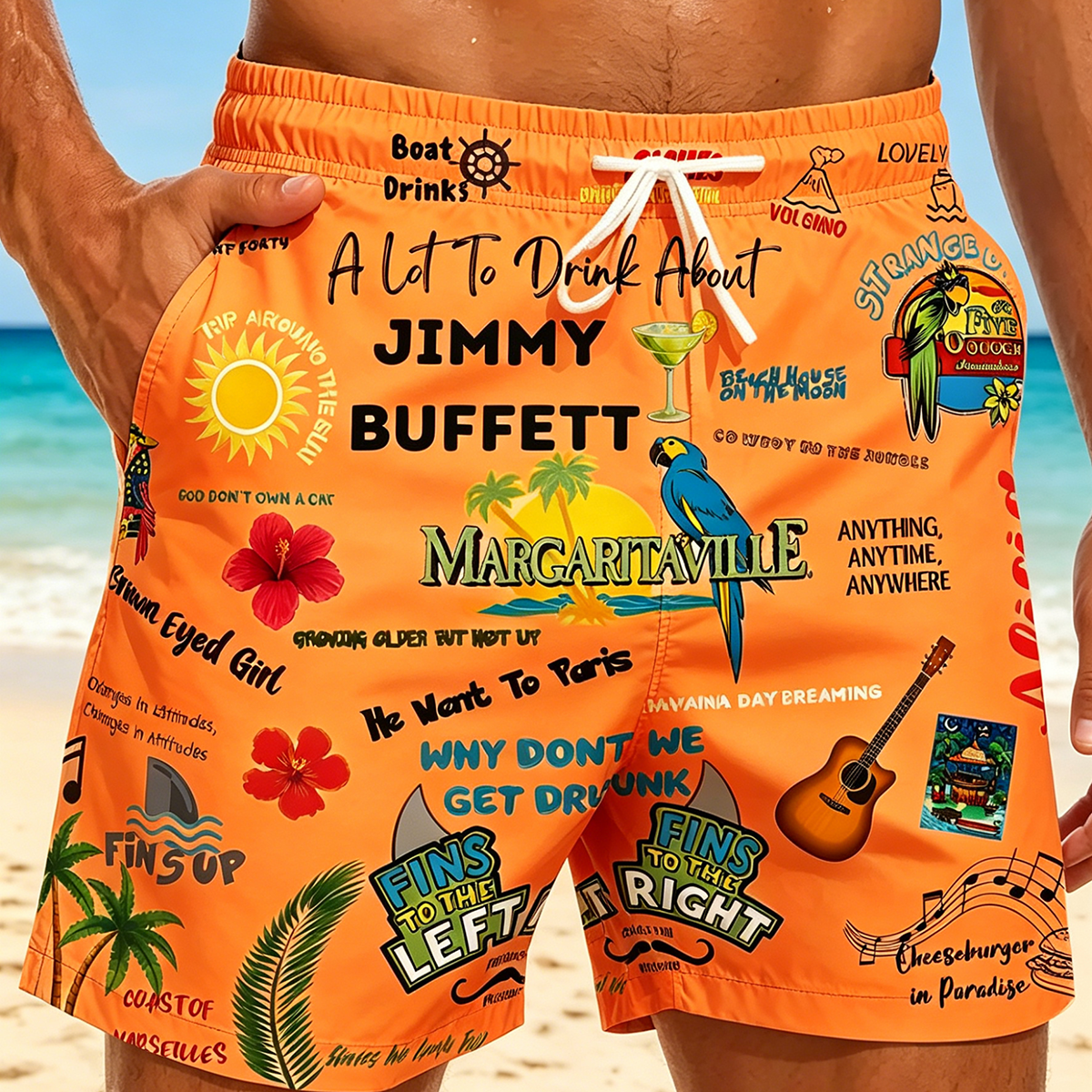 Alohadaddy® Hawaiian Palm Tree Print Men's Shorts Beach Shorts Swim Trunks