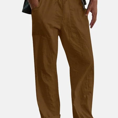 Men's Solid Linen Casual Series Pants