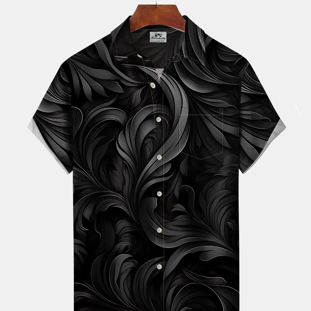 Alohadaddy® Casual Patterned Art Print Cardigan with Buttons and Pockets Men's Short-Sleeve Shirt Big & Tall