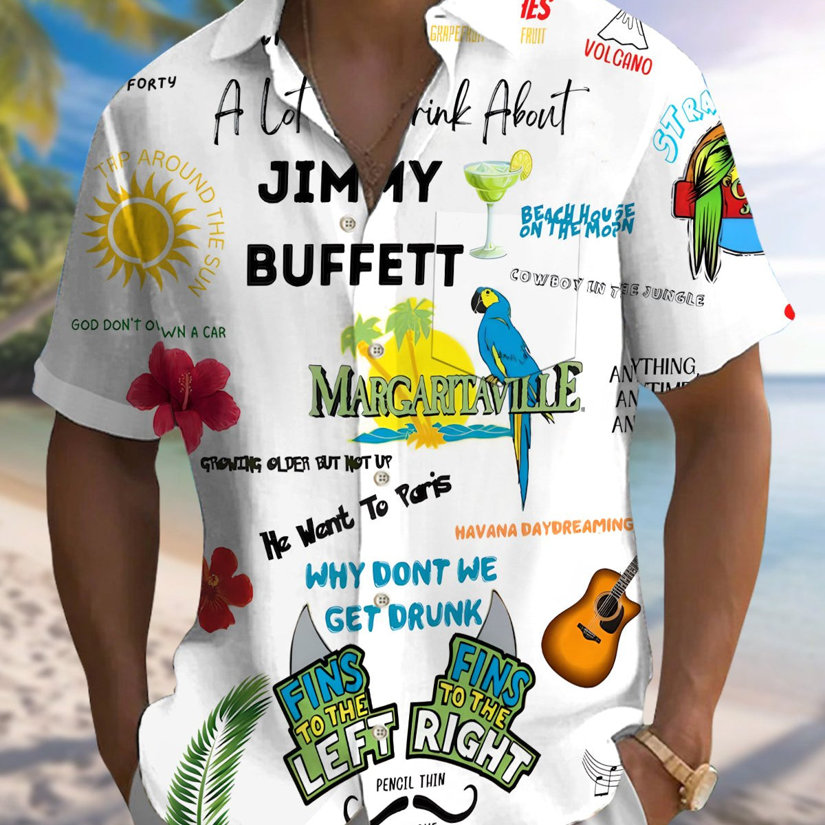 Alohadaddy® Hawaiian Parrot Print Art Button Pocket Cardigan Men's Short Sleeve Shirt Big & Tall