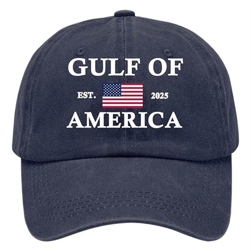 Alohadaddy® Cotton Gulf Of America Letter Printed Men's Duck Bill Baseball Cap