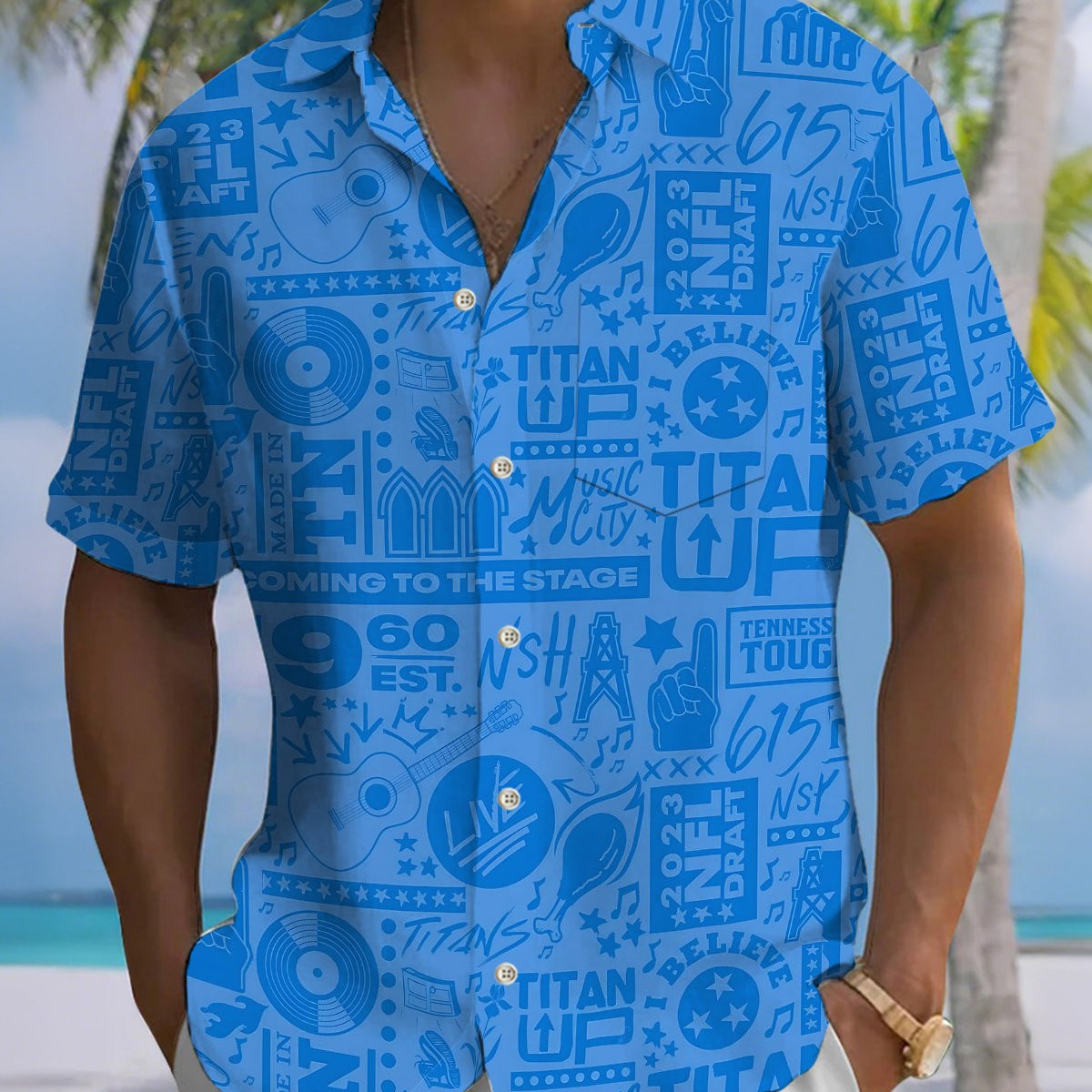 Alohadaddy® Men's Short-Sleeve Shirt Casual Geometric Art Print Button-Down Cardigan with Pockets