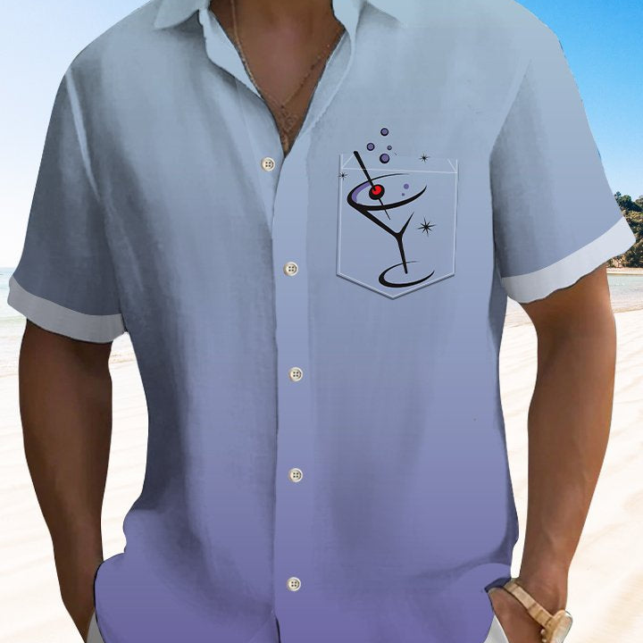 Alohadaddy Basic Ombre Cocktail Beach Vacation Hawaiian Shirt