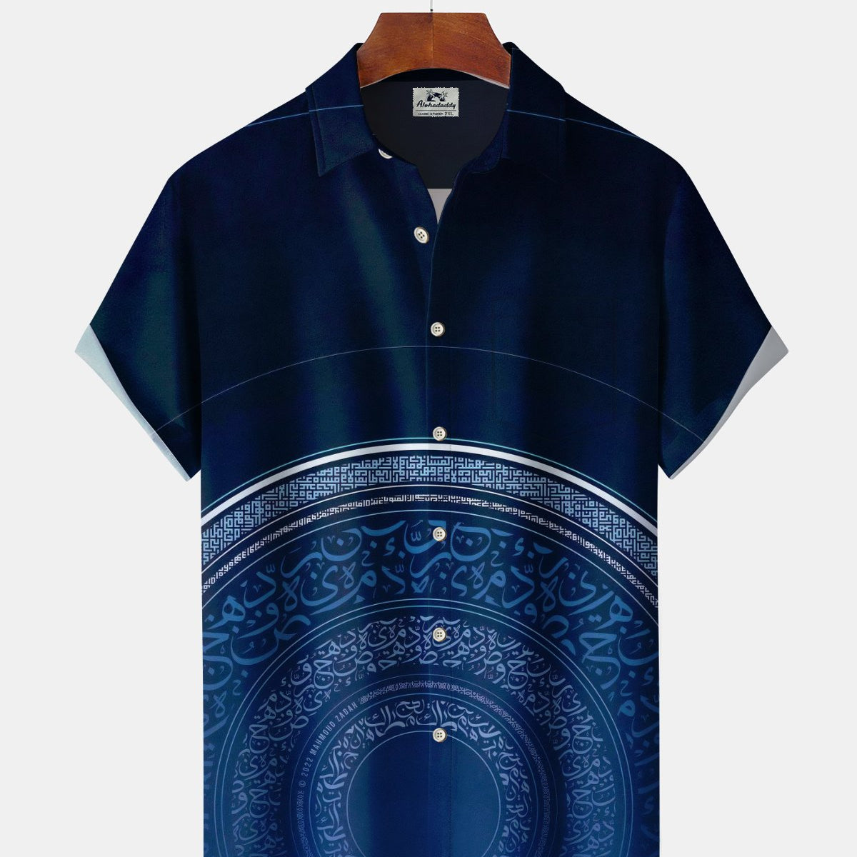 Alohadaddy® Men's Short-Sleeve Casual Shirt Geometric Art Print Button-Front Pocket Cardigan Style