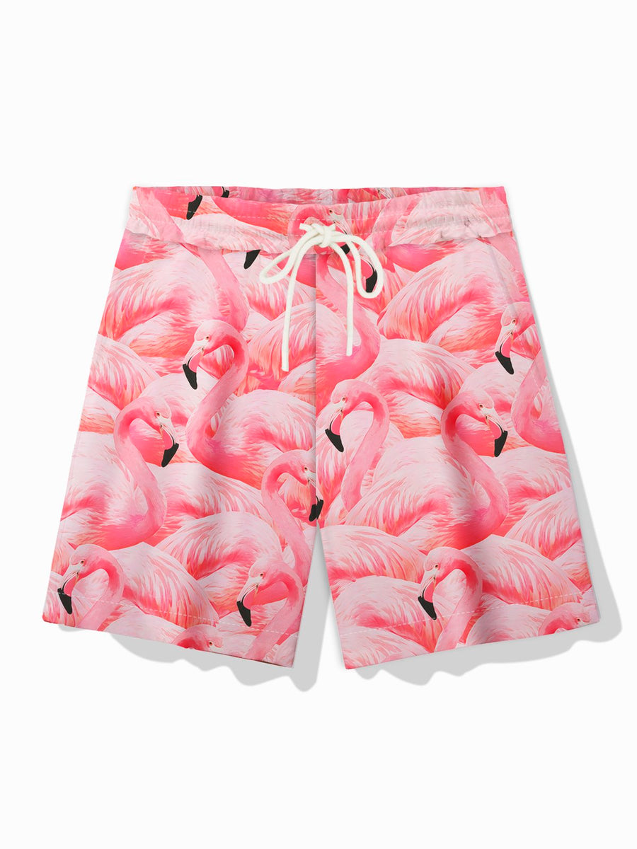 Pink Hawaii Series Printed Flamingo Shorts - Alohadaddy – AlohaDaddy