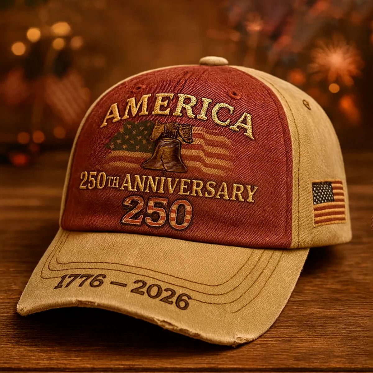 Alohadaddy® Men's Holiday American Alphabet Wash Age Embroidery Retro 3D Printed Baseball Cap