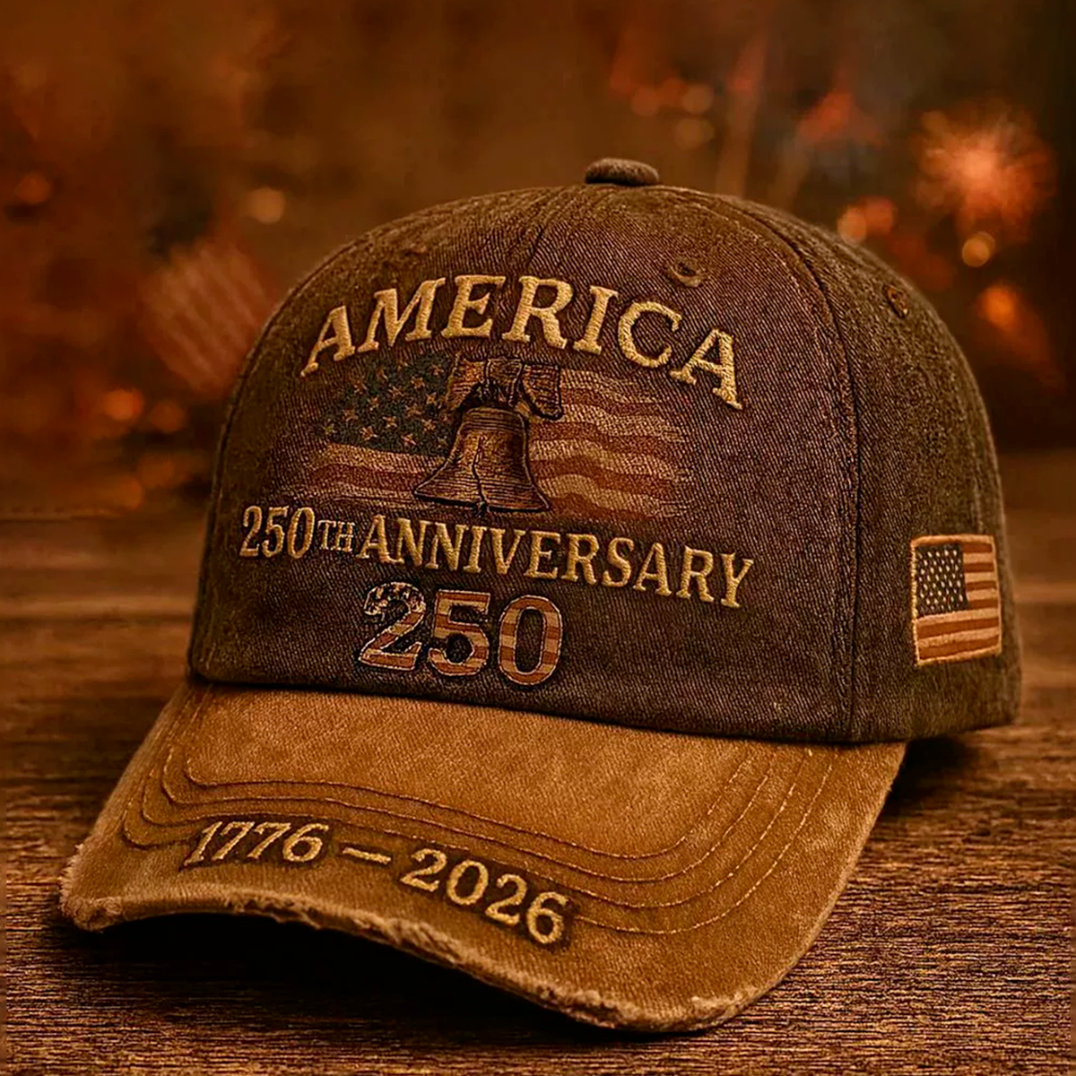 Alohadaddy® Men's Holiday American Alphabet Wash Age Embroidery Retro 3D Printed Baseball Cap