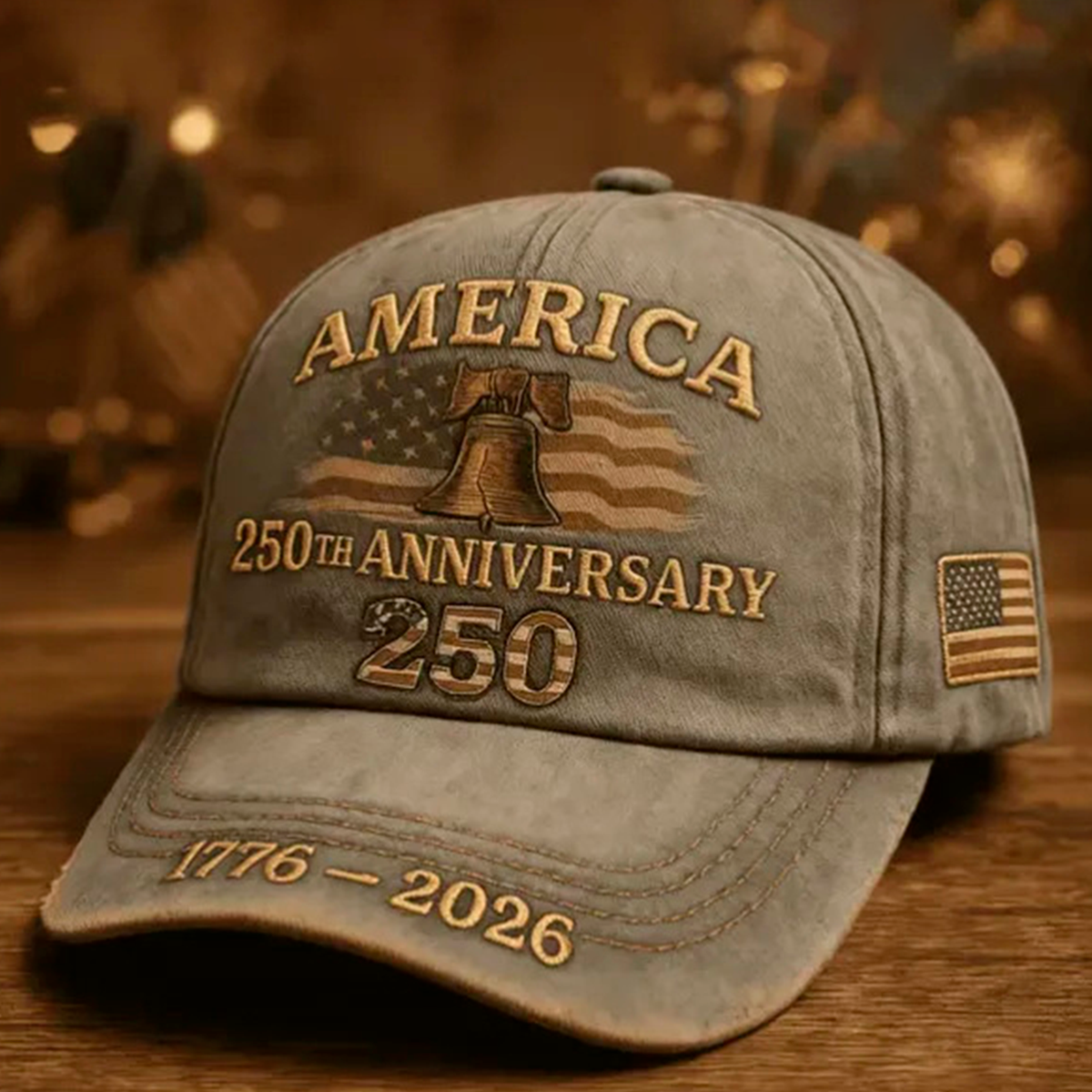 Alohadaddy® Men's Holiday American Alphabet Wash Age Embroidery Retro 3D Printed Baseball Cap