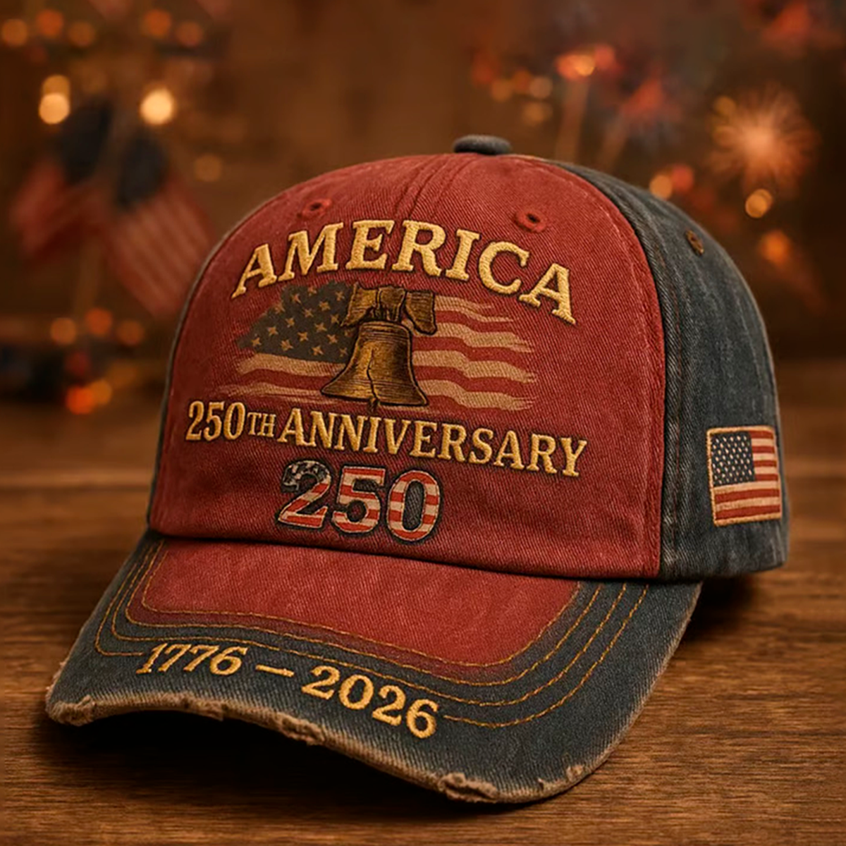 Alohadaddy® Men's Holiday American Alphabet Wash Age Embroidery Retro 3D Printed Baseball Cap