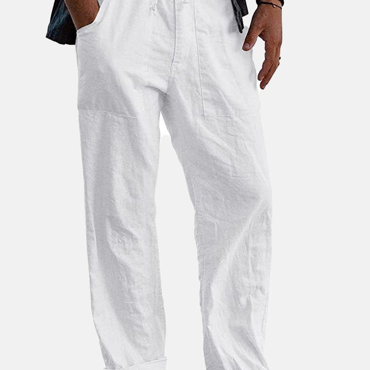 Men's Solid Linen Casual Series Pants