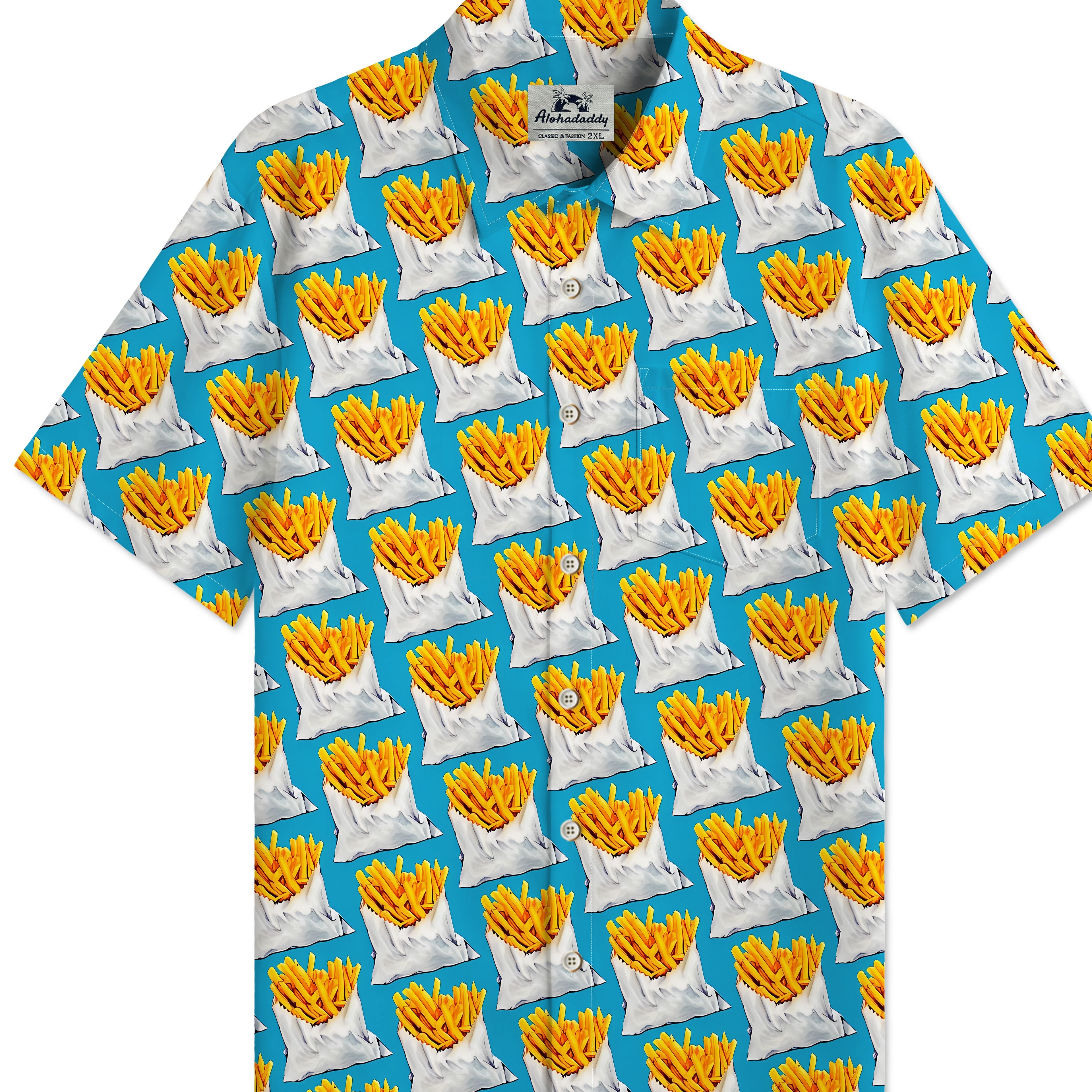 Alohadaddy Christmas Chips Button Pocket Casual Holiday Shirt