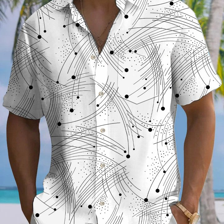 Alohadaddy Summer Lines Wavy Beach Casual Vacation Shirt