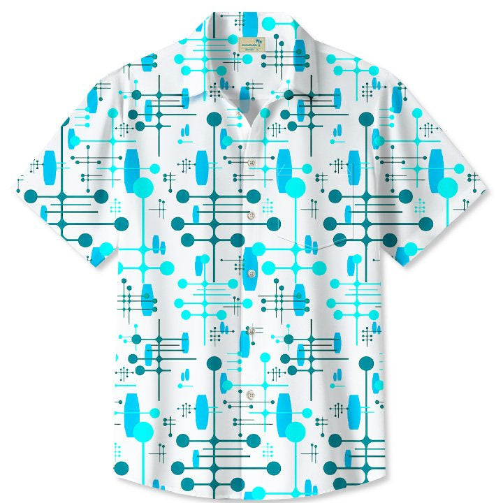 Alohadaddy Summer Geometric Pattern Polka Dot Lines Casual Vacation Shirt