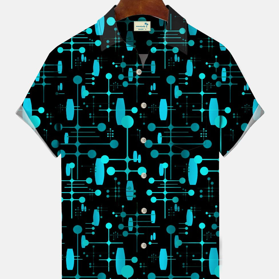 Alohadaddy Summer Geometric Pattern Polka Dot Lines Casual Vacation Shirt