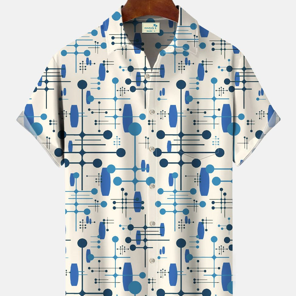 Alohadaddy Summer Geometric Pattern Polka Dot Lines Casual Vacation Shirt