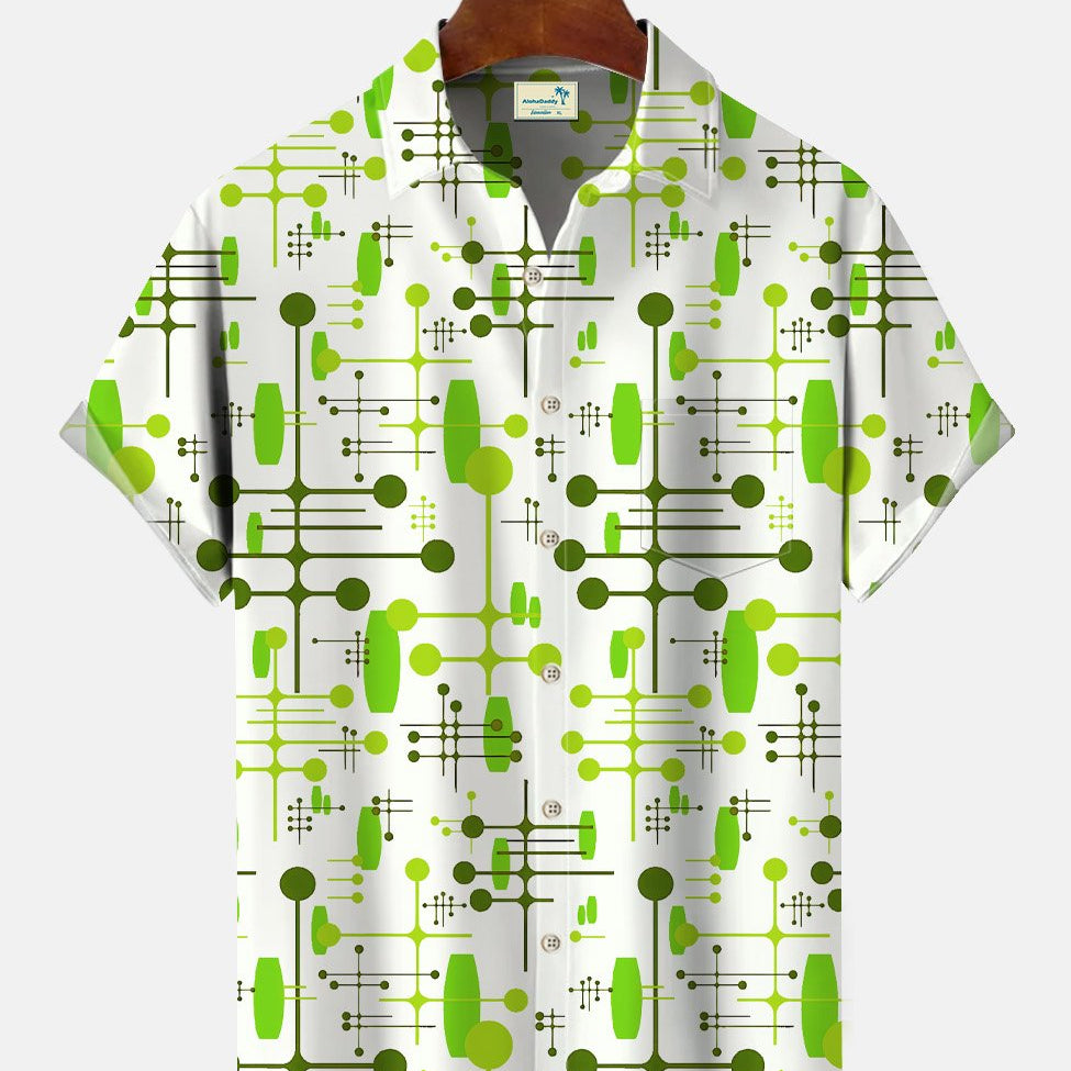 Alohadaddy Summer Geometric Pattern Polka Dot Lines Casual Vacation Shirt