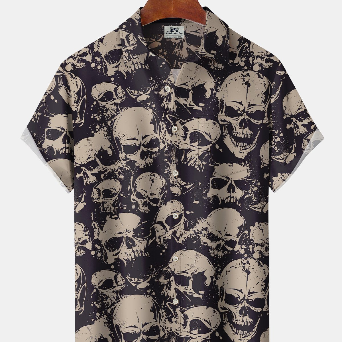 Men's Vintage Skull Short Sleeve Hawaiian Shirt