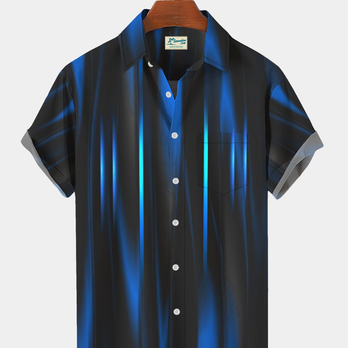 Alohadaddy Gradient Breast Pocket Men's Aloha Shirt Oversized Hawaiian Shirt