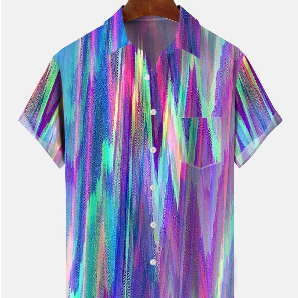 Men's Multicolor Abstract Casual Short Sleeve Shirt