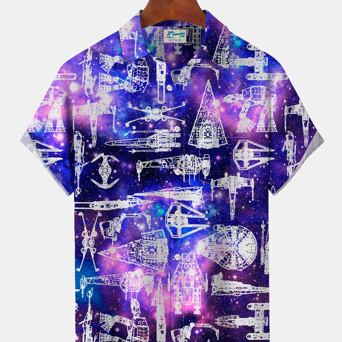 Alohadaddy Gradient Star Wars Men's Button Down Pocket Short Sleeve Shirt