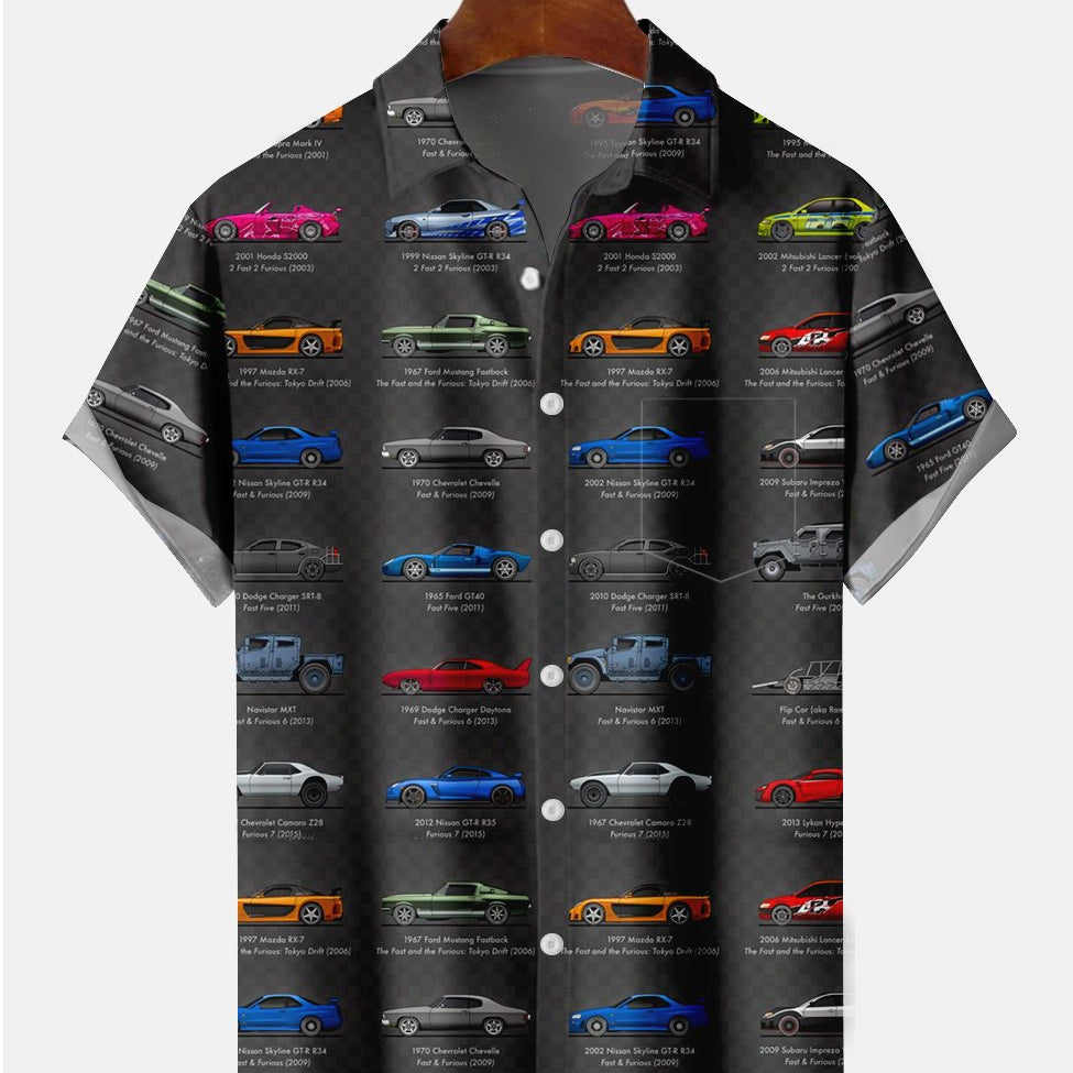 Alohadaddy Cars Pattern Casual Plus Size Shirts
