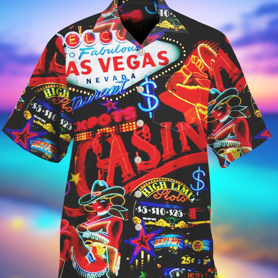 Alohadaddy Vinage American Las Vegas Printed Casual Plus Size Shirts