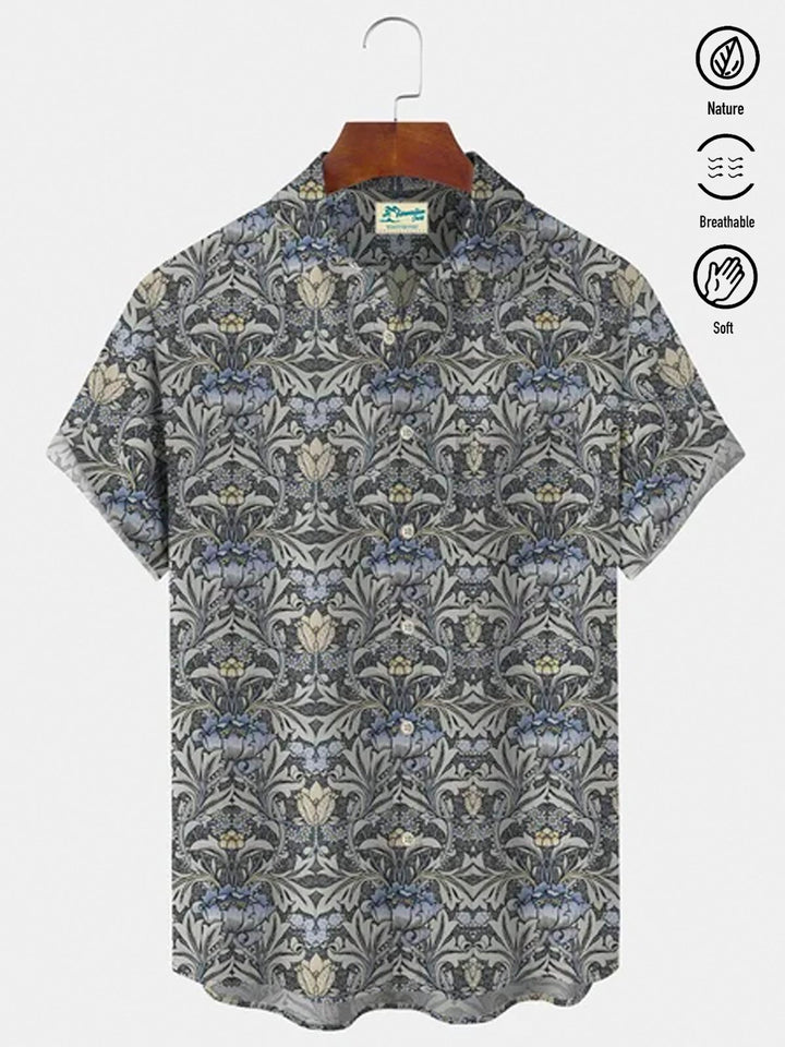 Alohadaddy Vintage Floral Light Gray Men&