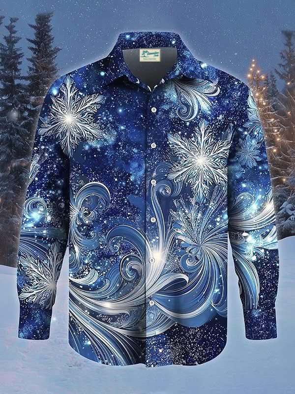 Alohadaddy® Christmas Stripe Snowflake Print Men&
