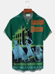 Alohadaddy® Halloween Horror Cartoon Print Men's Pocket Short Sleeve Shirt Big & Tall